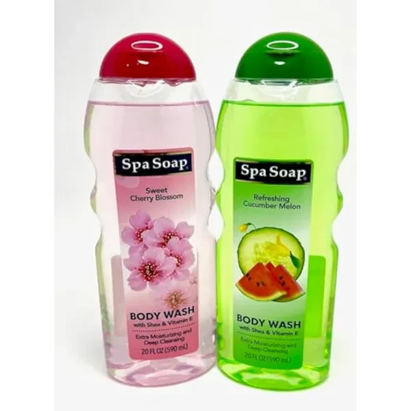 2 Pack Variety Body Wash, With Soft Refreshing Scent Extra Moisturizing And Deep Cleansing With Shea & Vitamin E (2 Count) 20Fl Oz Each(Cucumber Melon & Cherry Blossom)