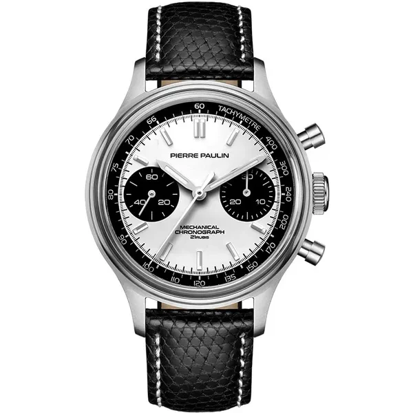 Business Men's Panda Chronograph Super Luminous 38mm Acrylic Watches 1963 Sea-gull Movement Gooseneck Mechanical Hand Wind Clock Fashion Luxury