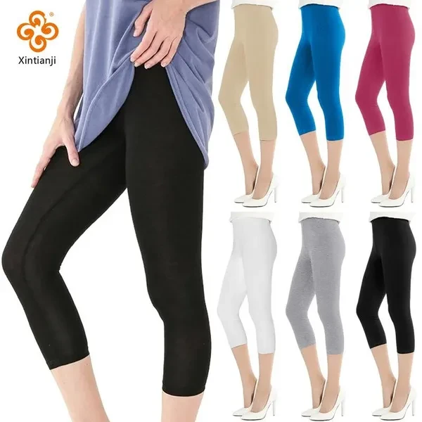Xintianji Fitness Women Leggings Soft Viscose Gym Capris Pants Sportswear Plus Size Women Running Bike Skinny Pants S-4XL