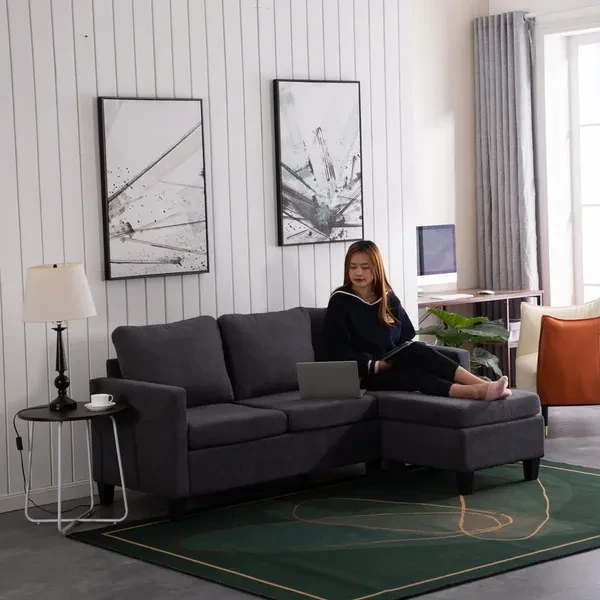 Modern Home Leather Sofa Couch Set Double Chaise Longue Combination Modern Multiple Conbinations Furniture