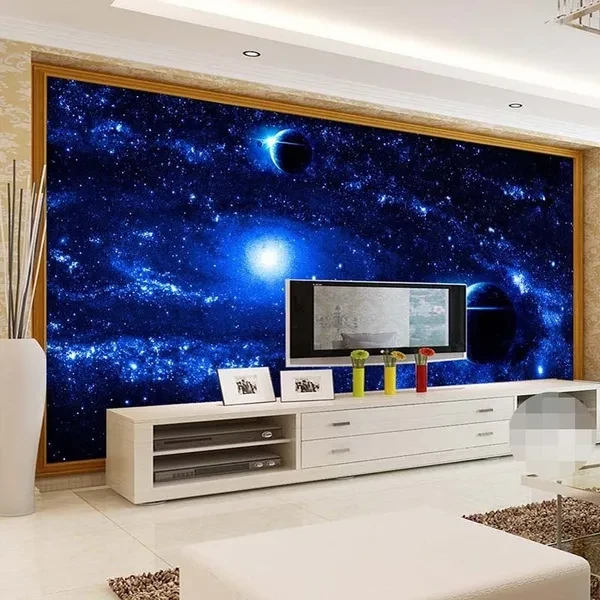 Universe Starry Galaxy Planet Custom Photo Mural Background Wall Paper Living Room Sofa Bedroom TV Backdrop Wall Painting Modern
