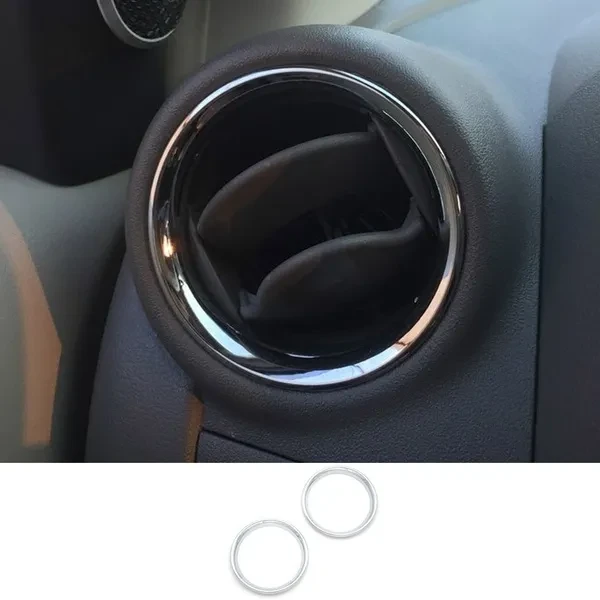 For Nissan Versa Almera Latio 2012 2013 2014 2015 2016 2017 Chrome AC Dashboard Air Vent Ring Cover Trim Car Styling