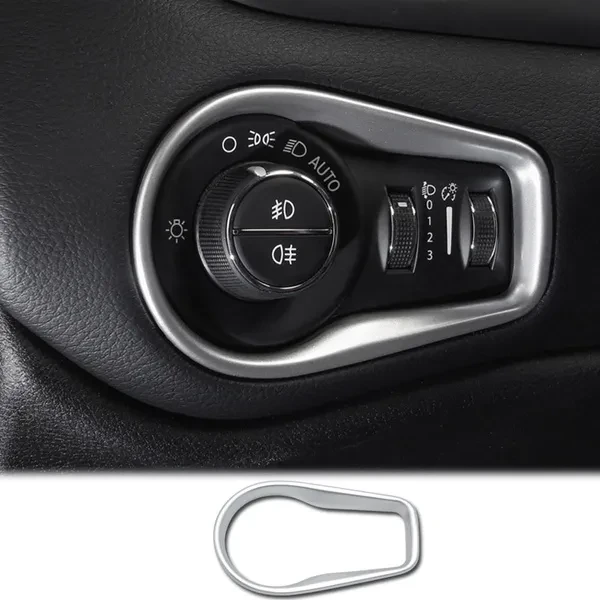 Autoxbert For Jeep Renegade 2015 2016 2017 Chrome Matte Head Fog Light Lamp Adjust Button Switch Cover Trim Car Styling