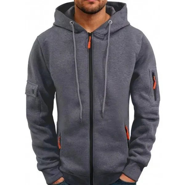 Spring Autumn Men Cotton Hoodies Pure Color Hooded Jackets Warm Sweatshirts for Men