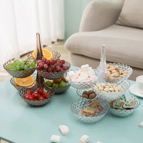 Detachable Fruit Plate Household Plastic Snack Platter Tableware Dessert Tray for Wedding Party