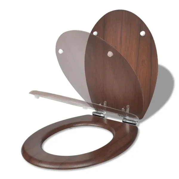 WC Toilet Seat MDF Soft Close Lid Simple Design Brown Toilettensitz wc bril siège de toilette