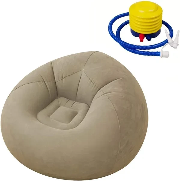 Deluxe Bean Bag Chair Foldable Flocking Inflatable Sofa Living Room Outdoor Bean Bag Chair Lounger Ultra Soft Inflatable Lazy Sofa Couch
