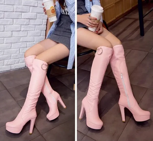 Hot Sale Arrive Women Boots Zipper Ladies Boots Simple Elegant Autumn Winter Knee High Boots