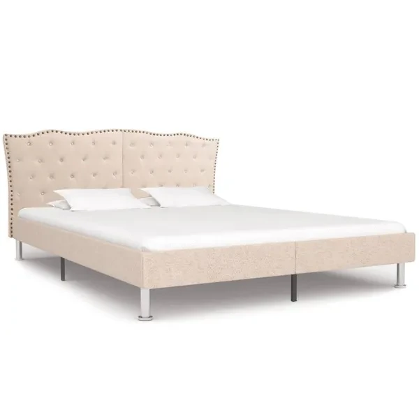 Bed frame beige fabric 180 × 200 cm Bettrahmen bedframe cadre de lit