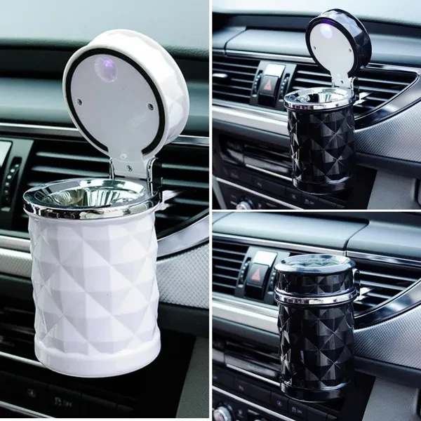 Car LED Light Smoking Ashtray Cup Travel Home Vehicle Cigarette Ash Holder