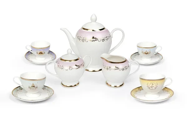 Disney Princess 13-Piece Ceramic Tea Set  Ariel, Cinderella, Jasmine, Belle