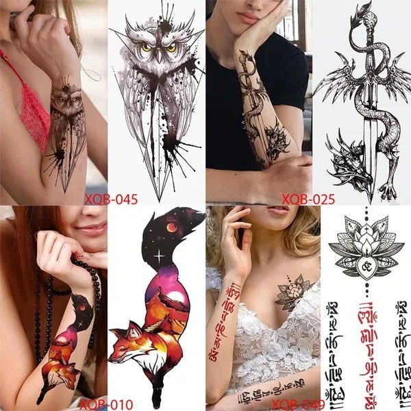 Woman Tattoo Sticker Waterproof Temporary Tattoo Body Art Flower Tattoo Sticker, Paste Leg Arm Chest Body Tattoo Sticker Beauty