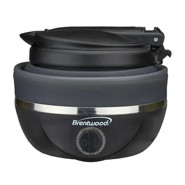 Brentwood Appliances KT1508BK 120 & 220V 0.8L Collapsible Travel Kettle with Dual Voltage - Black