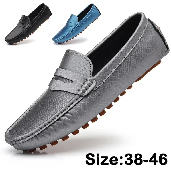 Loafers for Men Slip on Shoes Men Casual Leather Shoes Mens Loafers Big Size 46 Leisure Comfortable Driving Shoes Men
