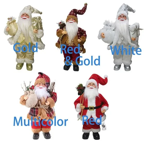 11.8 Standing Naughty Nice Santa Claus Christmas Figurine Figure Decoration for Christmas Ornament Xmas Tree Decor ART