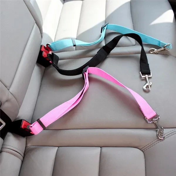 Safety Seat Belt Of Dog Pet Car Safety Harness Restraint Lead Adjustable Travel Clip New