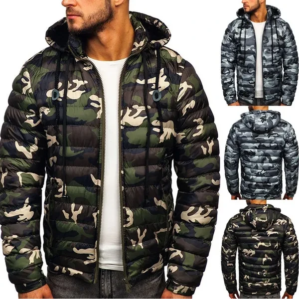 Fall/winter New Style Men's Cotton-padded Jacket Fashion Hooded Warm Camouflage Cotton-padded Jacket Casual Padded Jacket