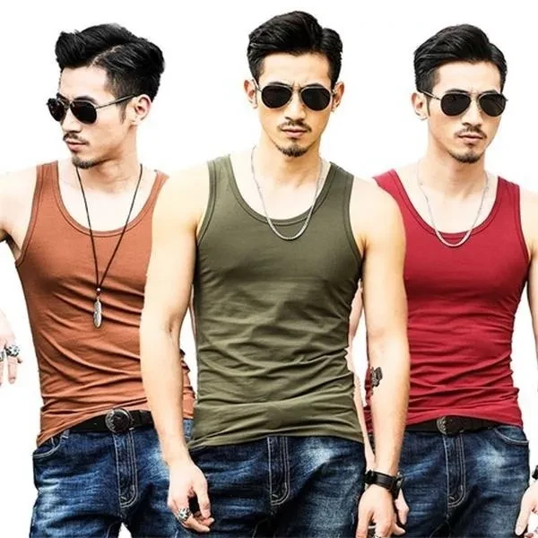 Fashion Mens T-Shirts Weste Undershirt Tank Tops Slim Man Muscle Vest
