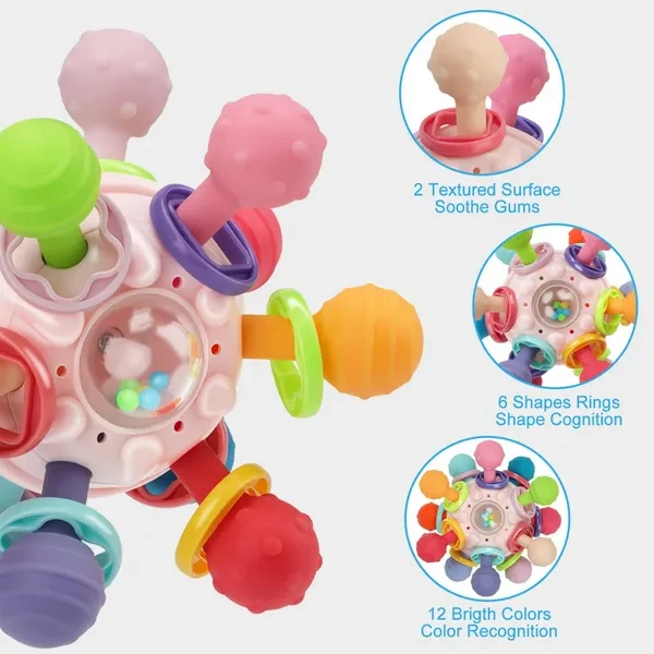 Baby Montessori Sensory Toys for 0-6 6-12 Months, Baby Teether Teething Toys for Babies 0 3 6 9 12 18 Months, Newborn Infant Learning Developmental Toys Gifts for 1 2 Year Old Boys Girls Christmas, Ea