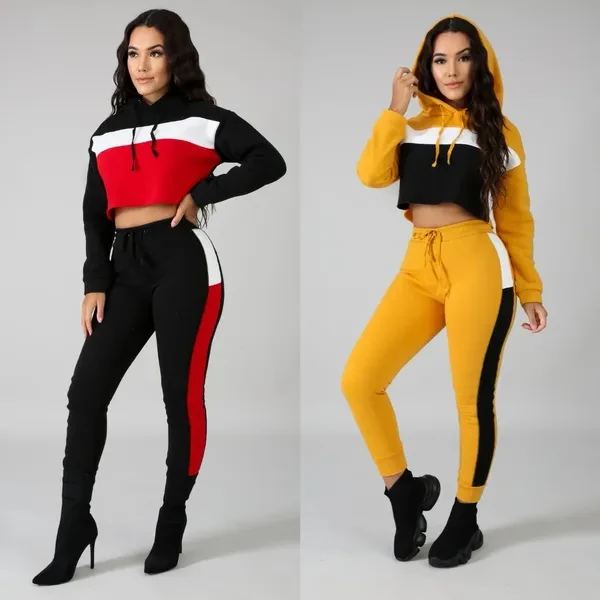 2020 Women's New Fashion Casual Sports Suit Top Pants 2-Piece Set