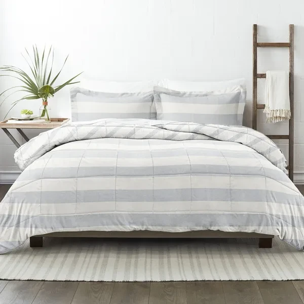 Home Collection Premium Down Alternative Distressed Stripe Reversible Comforter Set