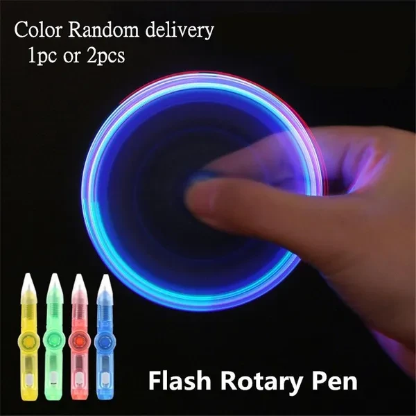 Kids Interactive Puzzle Toy Finger Spinner Shiny Pen with Colorful Painting Training Educational Anti Stress