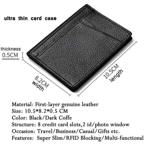 Ultra Slim Front Pocket Wallet Bifold Mens Wallet With 8 Card Slots Minimalist Travel Wallet Flip ID Window Slots for Driver License ID Cards Business Wallet Slim
