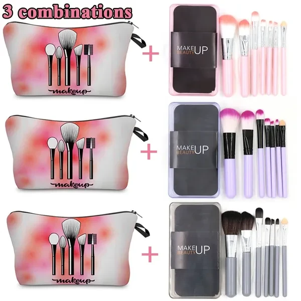 Combination Makeup Brush and Storage Bag New Fashion Makeup Tool Storage Bag Foundation Brush Makeup Brush Eyebrow Brush