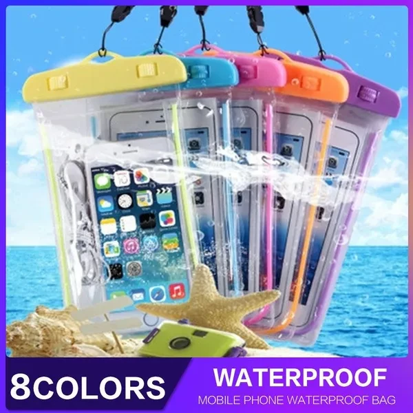 8 Colors Luminous Mobile Phone Waterproof Bag Universal Mobile Phone Case for Swimming Diving Stonego Outdoor Mobile Phone Waterproof Pouch