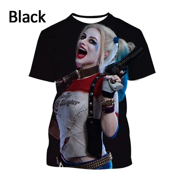 2021 New Hip-hop Fashion All-match Harley Quinn 3d Printing Loose Casual T-shirt (unisex) (XS-5XL)