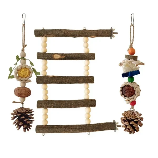 Pet Bird Climbing Toy Set for Birds Pet Climbing Decoration Swing Training Perch Parrots Cage Toy Gym Chew Toy Playstand FOR