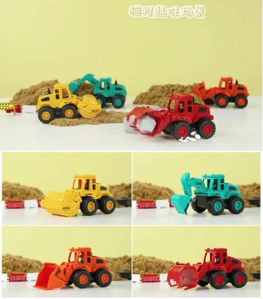 4 Styles Kids Hobbies Simulation Inertial Engineering Car Toy Plastic Diecast Construction Engineering Vehicle Excavator Toys for Boys