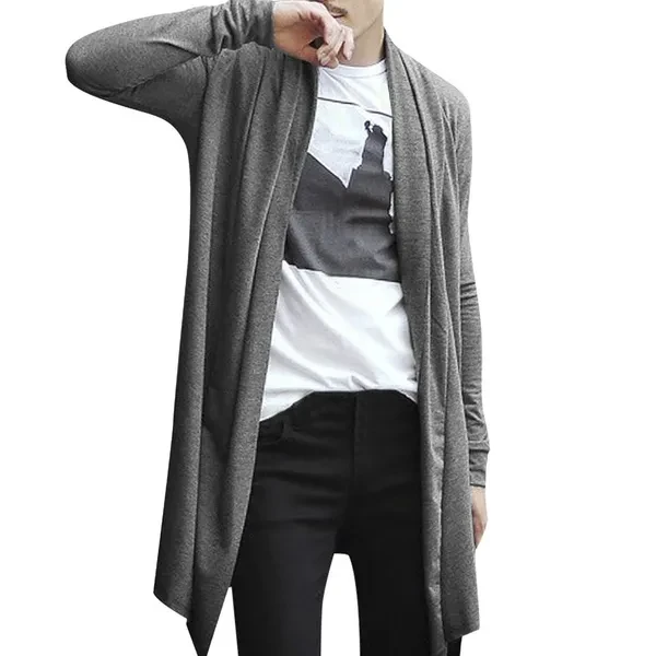 (US Seller) Men's Winter Long Cloak Cape Cardigan Hoodie Jacket Jerseys US Size
