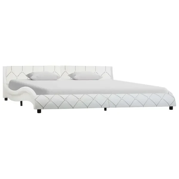 Bed frame white imitation leather 180 × 200 cm Bettrahmen bedframe cadre de lit