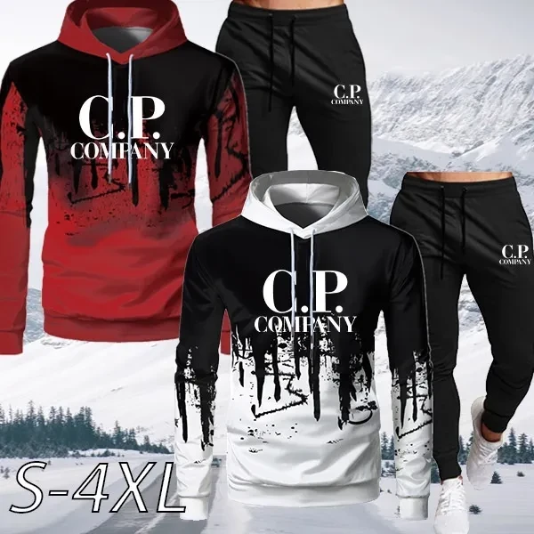 2021 Fashion Printed Tracksuits For Men Casual Hoodie Pant 2 Piece Set Spring Autumn WinterJogging Suits S-4XL