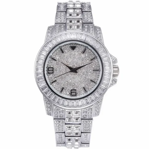 Missfox Men Watches Waterproof Wrist Watch Unisex Full Diamond Quartz Men Watch