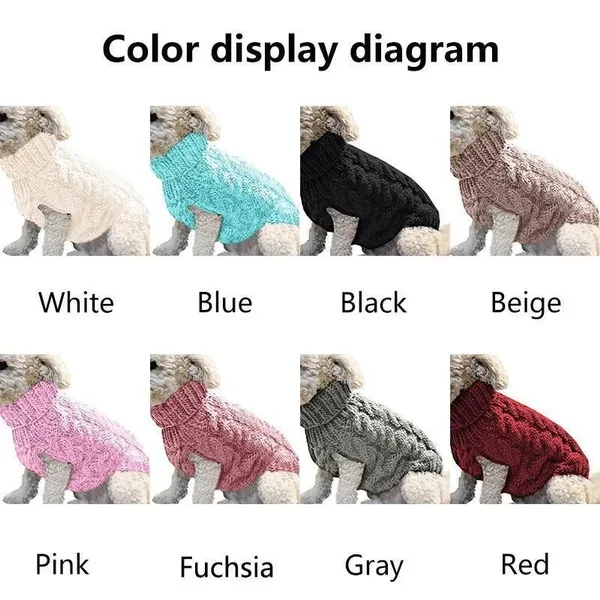 New Winter Dog Clothes Jumper Knitwear Pet Clothes Puppy Cat High Collar Sweater Coats Dog Sweaters Clothes Accessories
