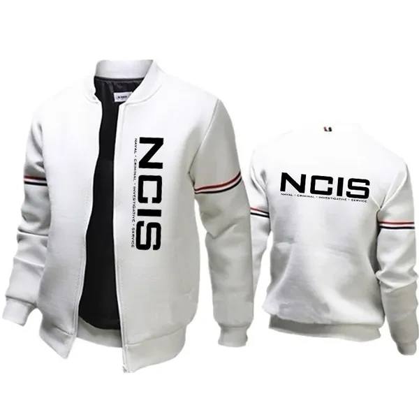 NCIS Men Jacket Coat Trending Brand Casual Outdoor Clothes Fashion Slim Sports Zipper Jacket Men Spring/Autumn Solid Color Stand Collar Jacket Coat