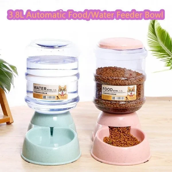 3.8L Automatic Non-Slip Dog Cat Bowl Pet Feeding Products Waterer Dog Food Feeder Bowl Water Dispenser For Cat Dog Accessories