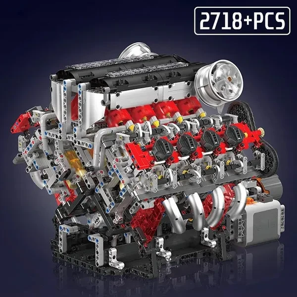 New 2718pcs V8 Engine Building Blocks Toys Electric Model DIY Bricks Kits for Adults Children Kids Gifts